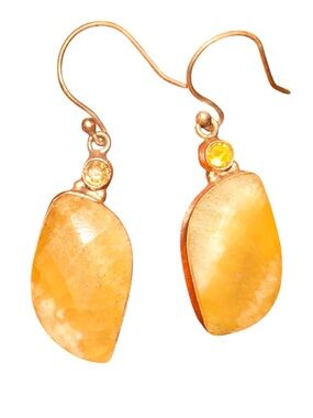 Crystal Goddess Citrine Drop Earrings